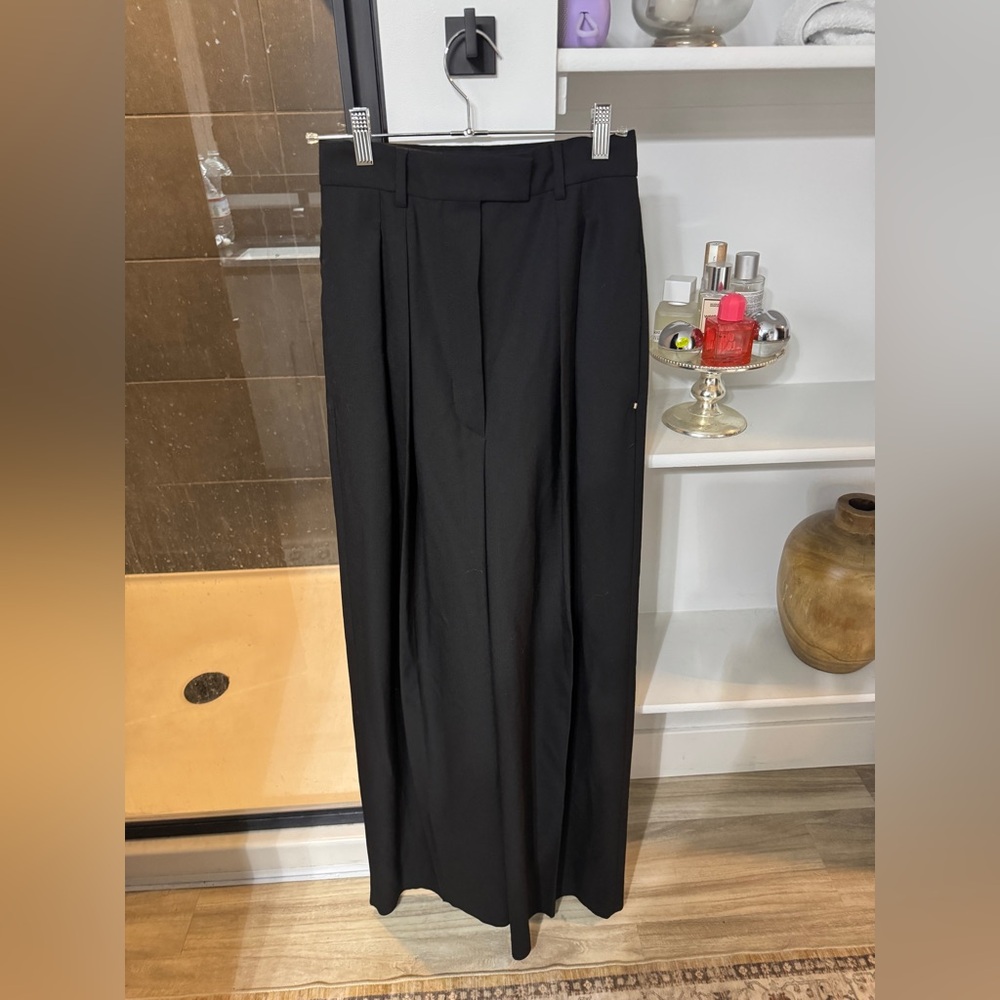 Sportmax Black Wool Wide-Leg Trousers